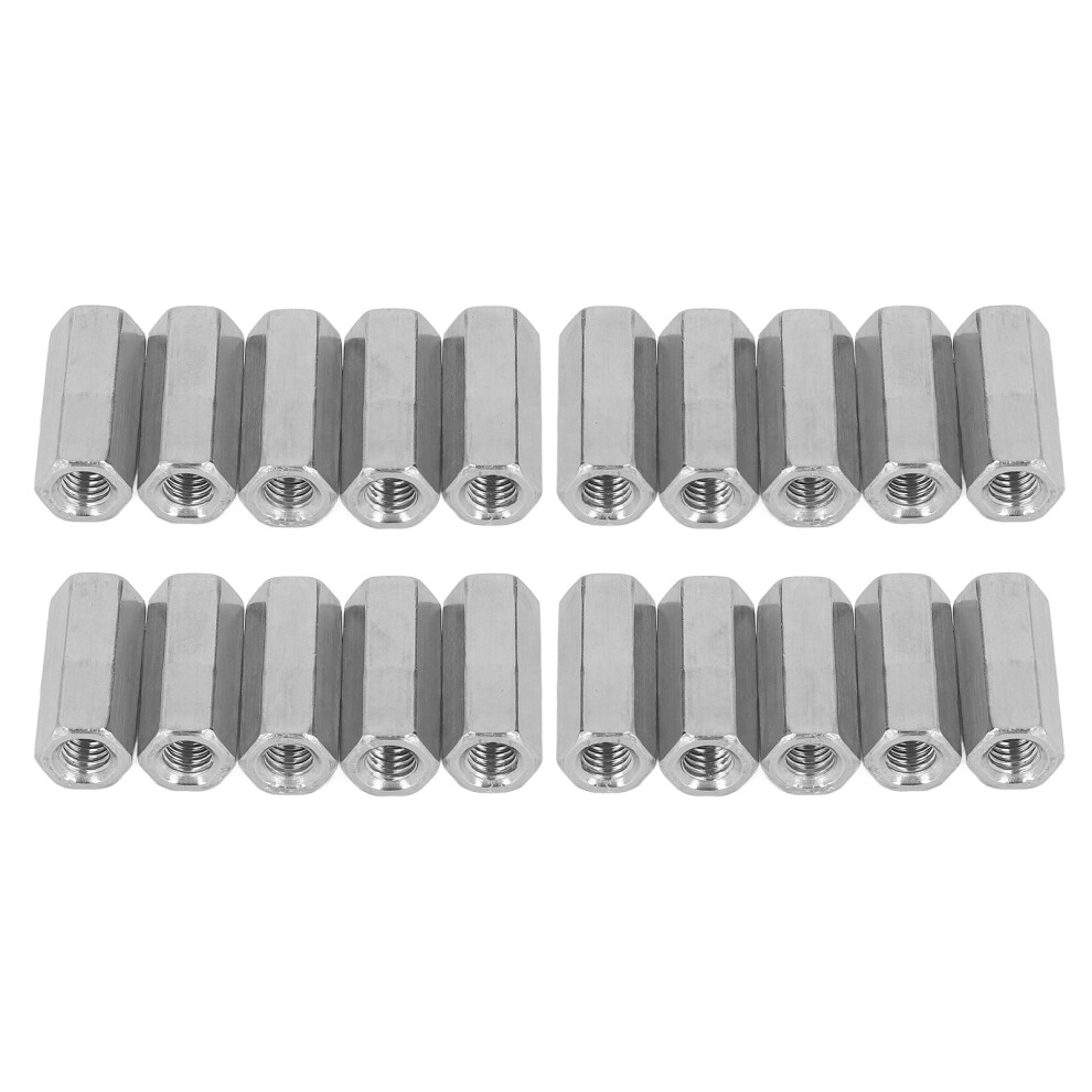 20 Pcs Hex Coupling Nuts M6x1 For Bolts Studs - Stainless Steel Connectors 8701355389605
