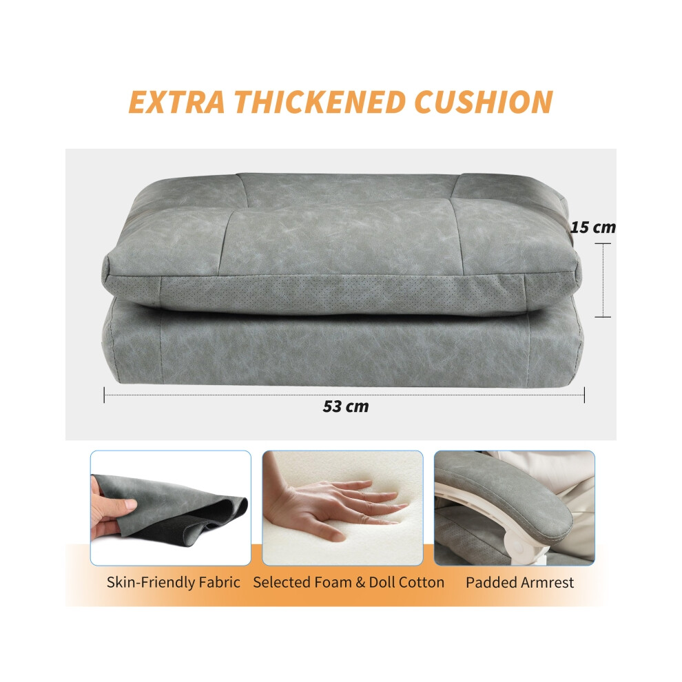 Grey Faux Leather Office Chair with Inflatable Lumbar Ergonomic Design for Office Comfort HOMCOM Model-image-OPC-PMFVXHH-NEW