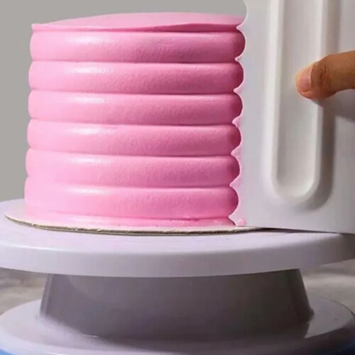 4 Stück Kuchen-Scraper-Set Lebensmittelechte Sägezahn-Glätter für Creme 2