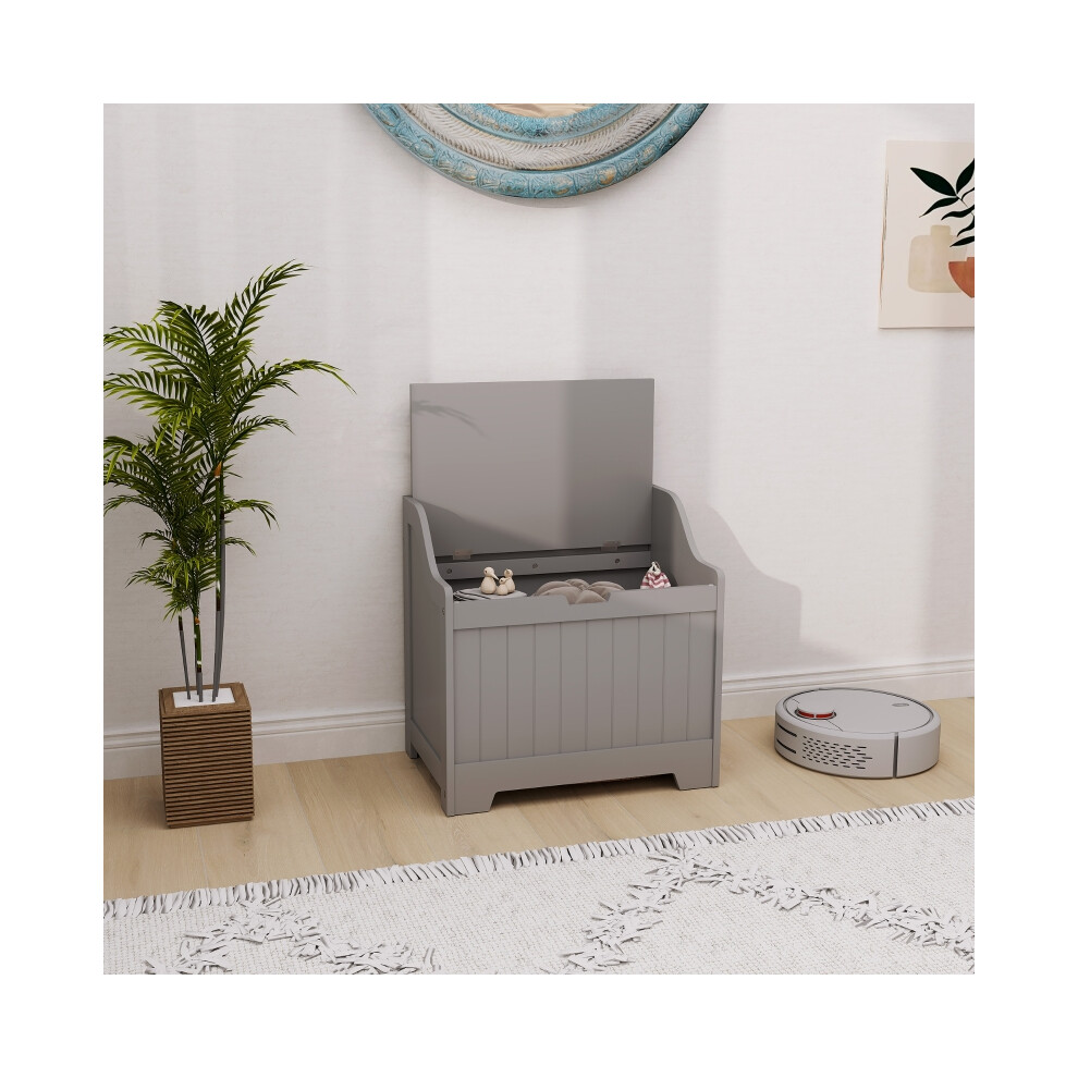 Home Storage Chest 61L Grey - Durable Plastic Flat-Foldable Toy Toy Box for Living Room or Bedroom-image-OPC-PMFVZQV-NEW