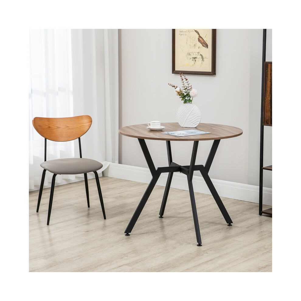 Brown Dining Table 90x76cm with Black Legs Anti-slip Foot Pads Stylish Living Room or Dining Room Furniture-image-OPC-PMFW5FG-NEW