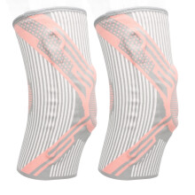 Nylon gestricktes Silikonspringkniegelenkbandage, Pink/Grau, M