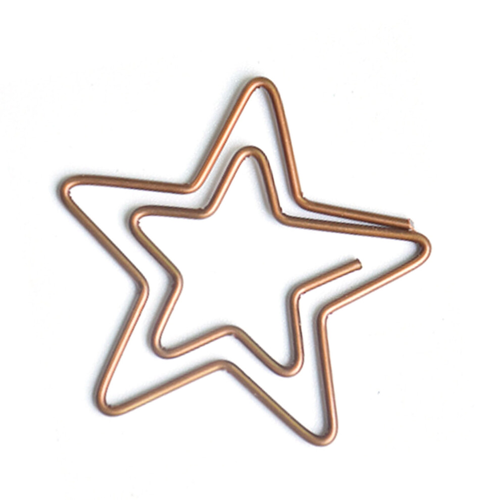 100Pcs Retro Christmas Star Paper Clips, Colorful Metal & Plastic