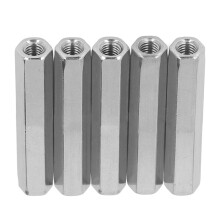 5 M8x1.25 Hex Coupling Nuts 75mm Length Stainless Steel for Bolts & Machines
