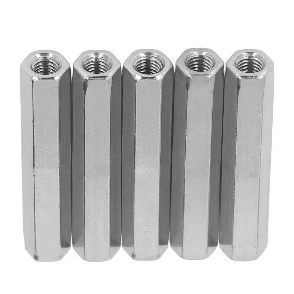 5 M8x1.25 Hex Coupling Nuts 75Mm Length Stainless Steel For Bolts & Machines 9331355423390