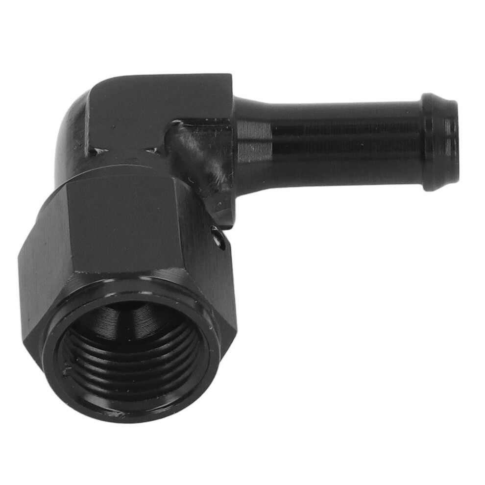 6An 90 Aluminum Fuel Line Barb Fitting Adapter 5/16" To 6An Female, Black 3421355423943