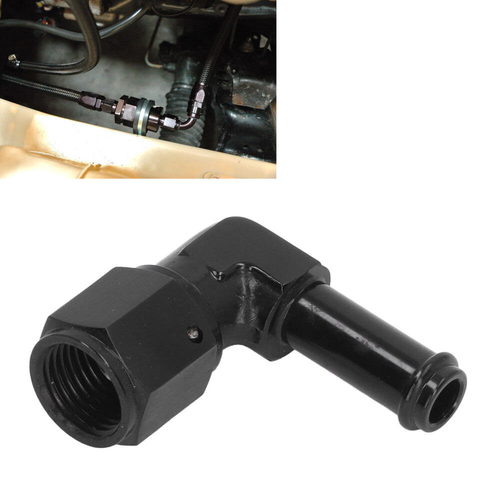 6An To 3/8In Fuel Hose Fitting 90 Aluminum For High Pressure Black 8751355423939