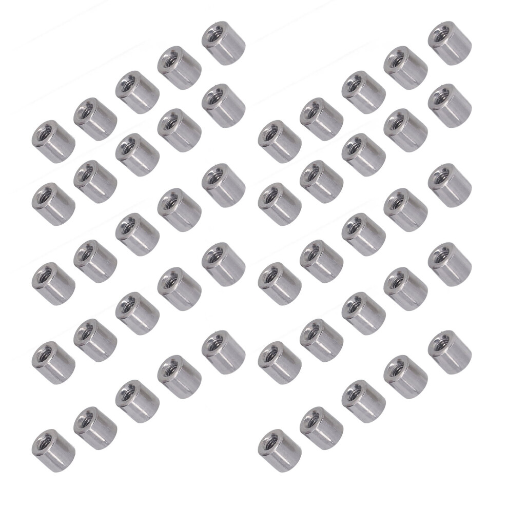 50Pcs M4 Stainless Steel Coupling Nut Durable Rod Connector Easy Install 6901355433854