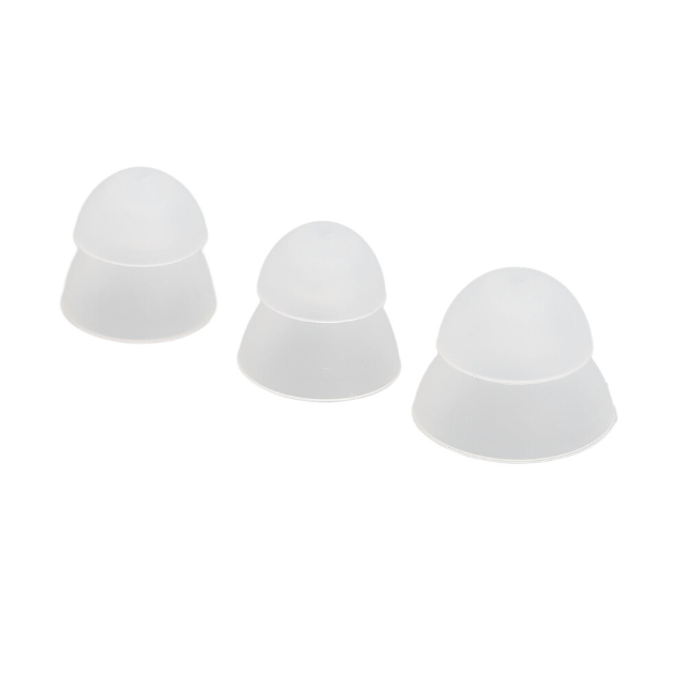 15pcs White Silicone 2-Layer Hearing Amplifier Ear Tips for Improved Fit