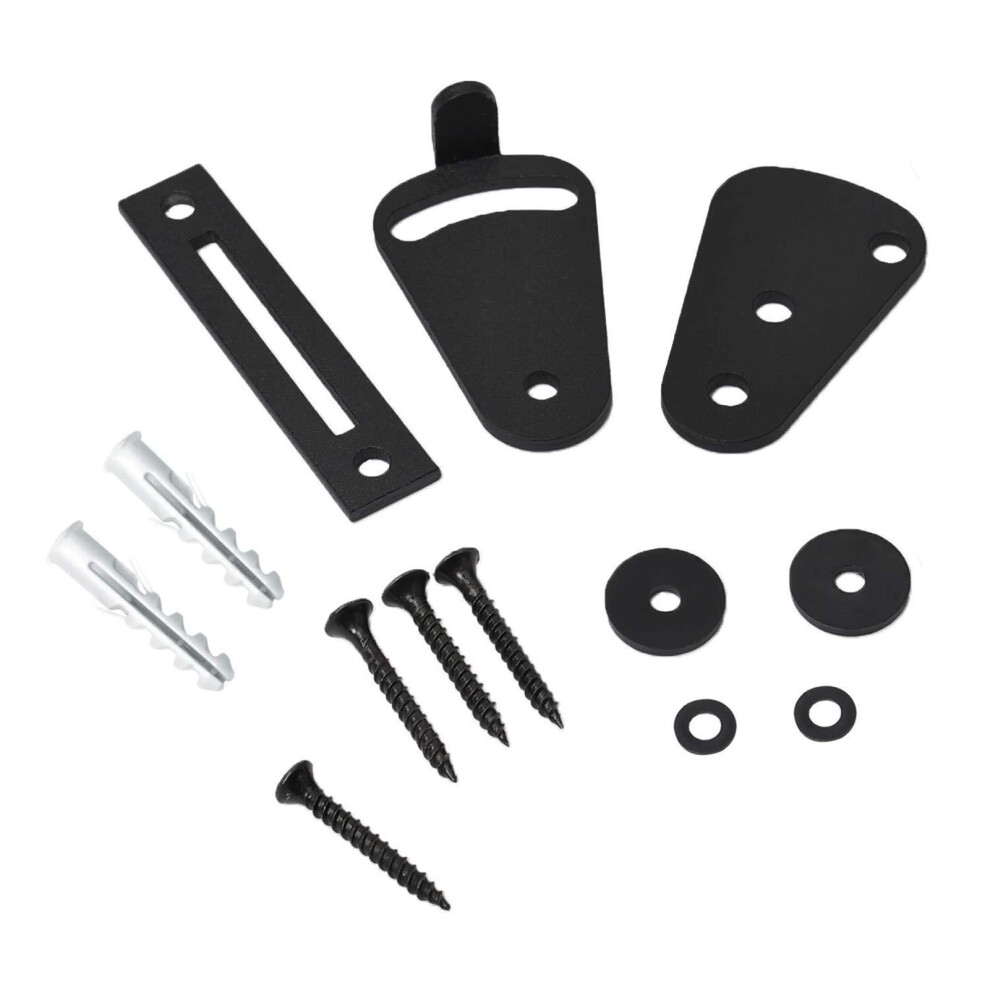 Black Frosted Carbon Steel Barn Door Latch For Indoor Sliding Doors 9301355444183