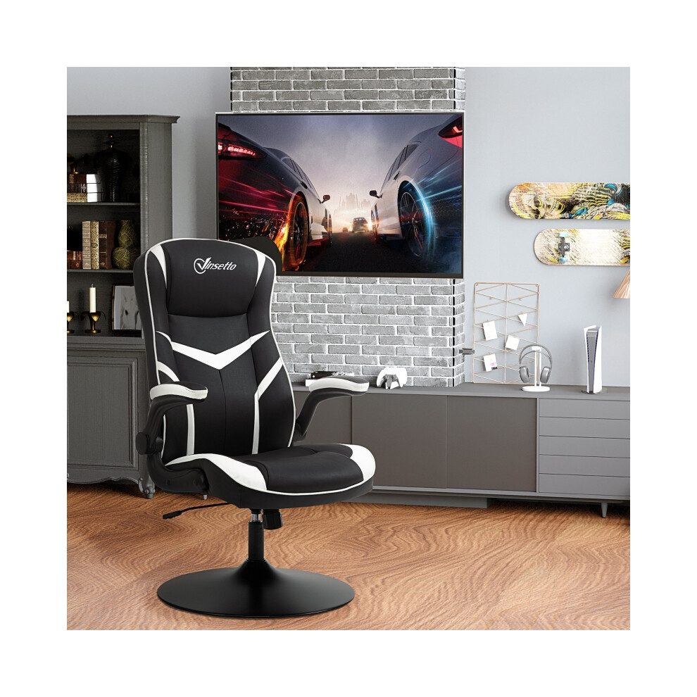 Ergonomic Computer Chair with Pedestal Base and Swivel Function Black PVC Leather Gaming Chair-image-OPC-PMFWBH8-NEW