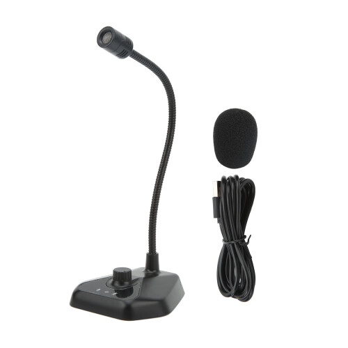 USB-Schwanenhalsmikrofon für Computer 2m, Stummschalt-Taste 1