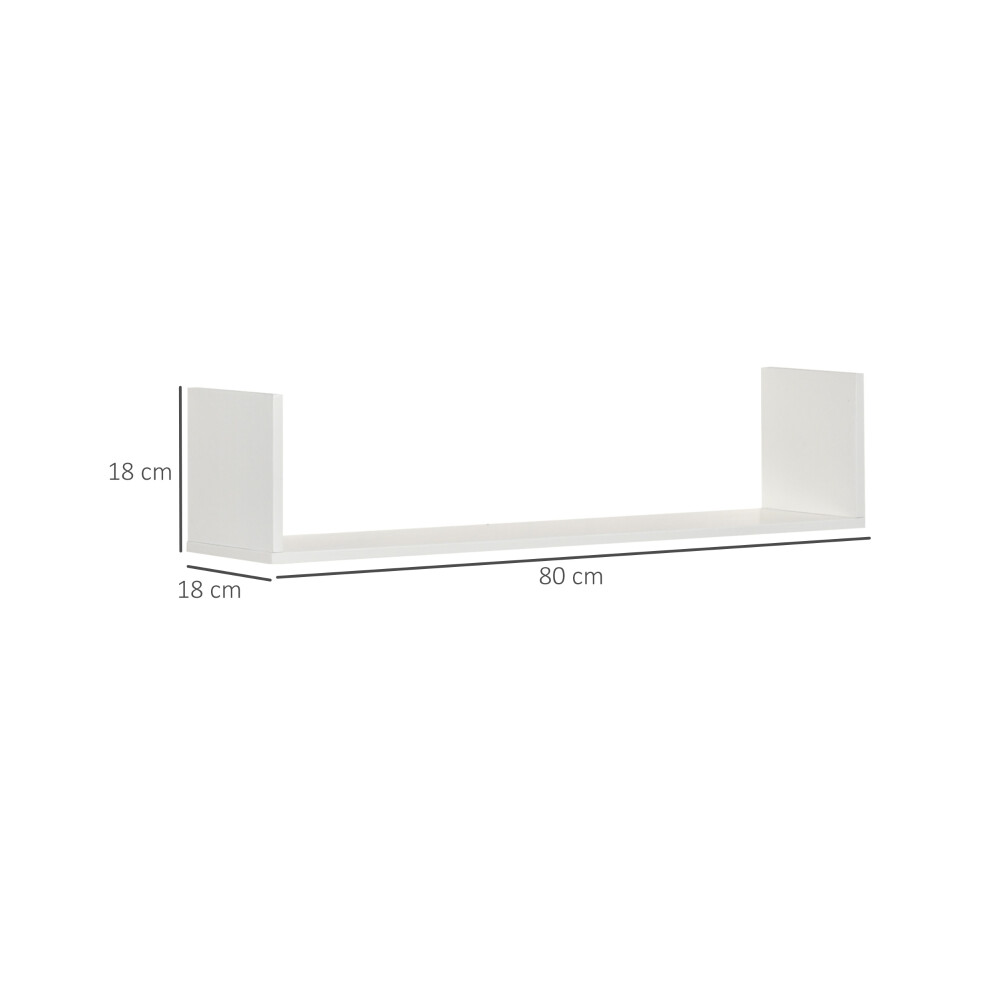 HOMCOM White Wooden U-Shaped Floating Shelves Set of 3 Wall Mount Storage for Bedroom & Lounge 50cm Length-image-OPC-PMFWC9K-NEW