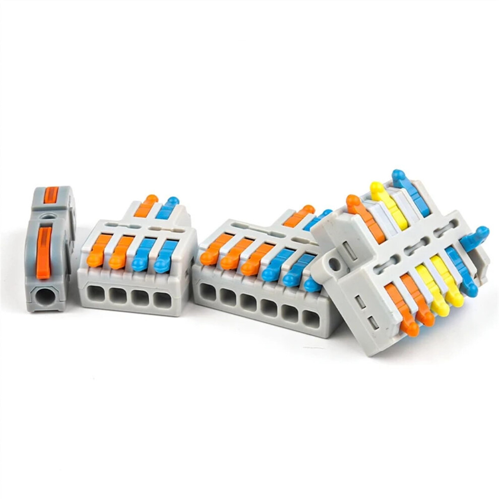 Mini Compact Electrical Cable Wire Push-In Conductor Spring Splicing Terminal Block D2-4 10Pcs Splicer Accessories 9354506540470