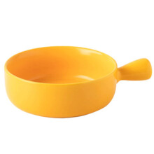 Plate And Bowl Sets Ceramic Onion Soup Bowls With Handle Matte Glaze For Chowder Beef Stew Chili Oatmeal White Yellow