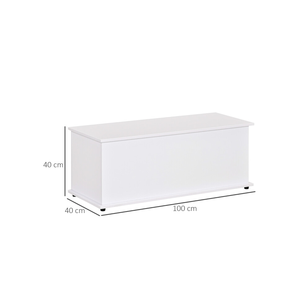 White 113L Storage Chest with Flip-Top Lid & Safety Hinges 100x40x40cm Spacious Storage Trunk for Home & Entryway-image-OPC-PMFWGQB-NEW