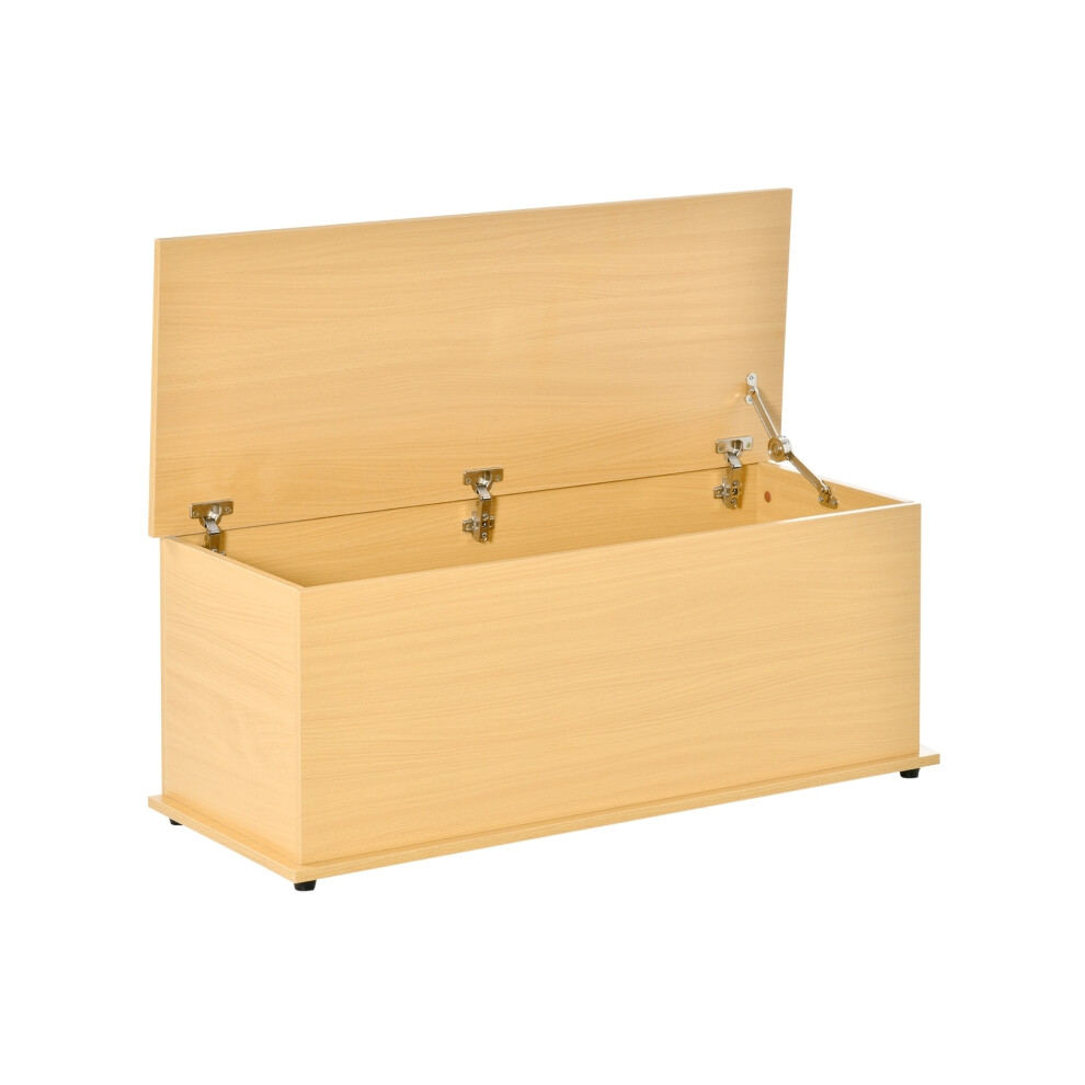 124L Storage Trunk with Flip-Top Lid & Safety Hinges Multi-Use Storage Box for Living Room & Entryway Burlywood 100x40x40cm-image-OPC-PMFWGVB-NEW