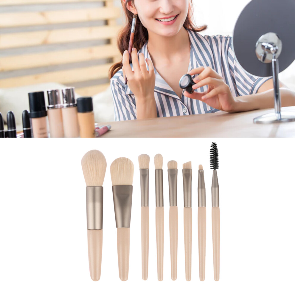 8Pcs Portable Professional Eye Shadow Makeup Brush Kit with Storage Bag â Yellow