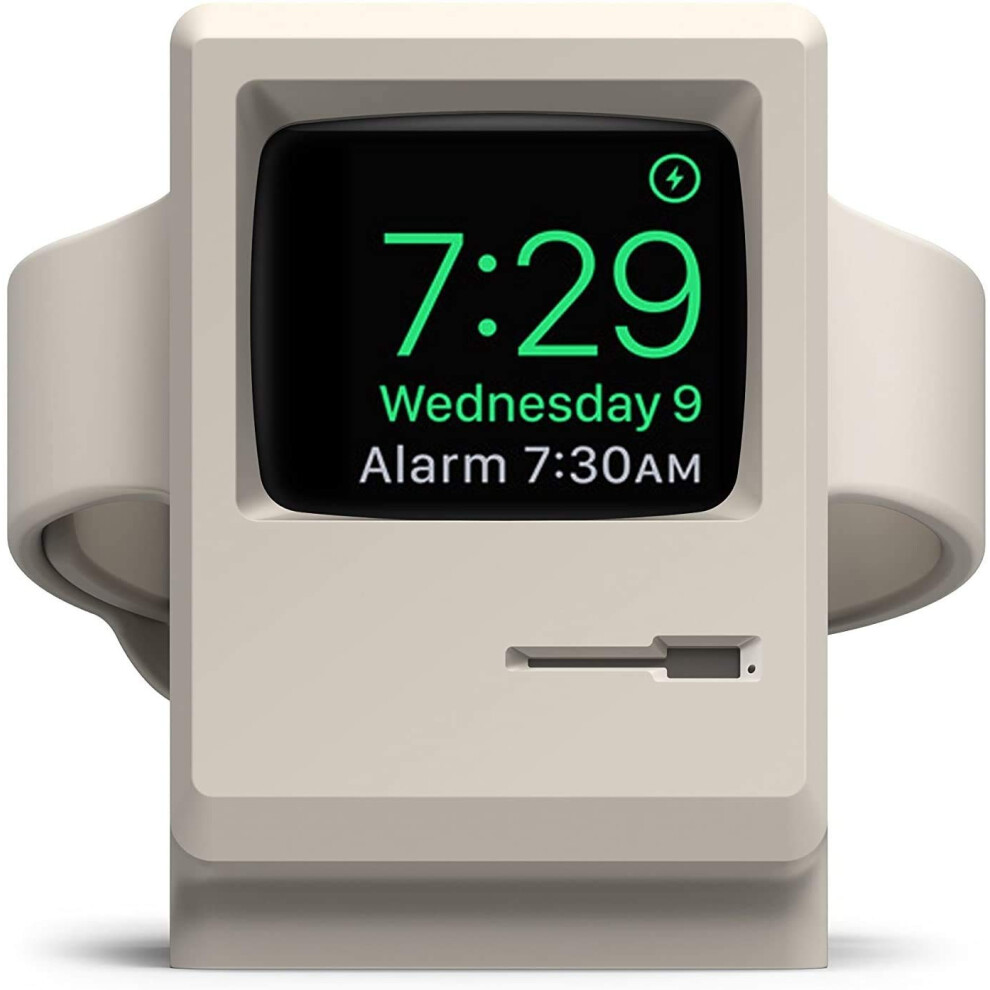 Apple Watch Stand For 38-46Mm Series 10-1 Se Compatibility, Classic Monitor Design, Nightstand Mode White 9067246328061