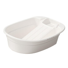 Washboard Basin White, Household Wash Tub With Washboard For Underwear, Cleaning Basin For Laundry