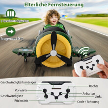 Kinder Elektroauto im Flugzeug-Look Elektroflugzeug Aufsitz mit Fernsteuerung 124 x 100 x 62 cm