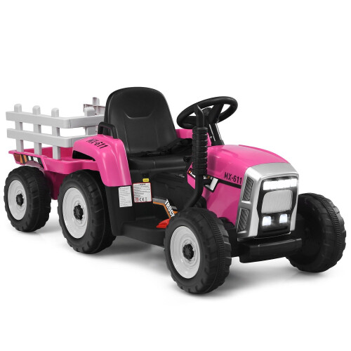 12V Kinder-Aufsitztraktor mit Anhänger, Fernbedienung