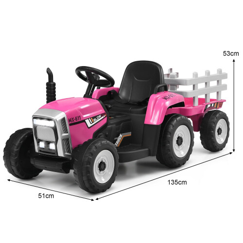 12V Kinder-Aufsitztraktor mit Anhänger, Fernbedienung 1