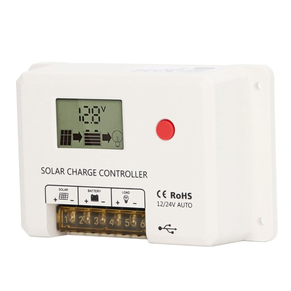 Pwm Solar Charge Controller 10A 12V/24V Lcd Ip32 High Speed 7901355515559