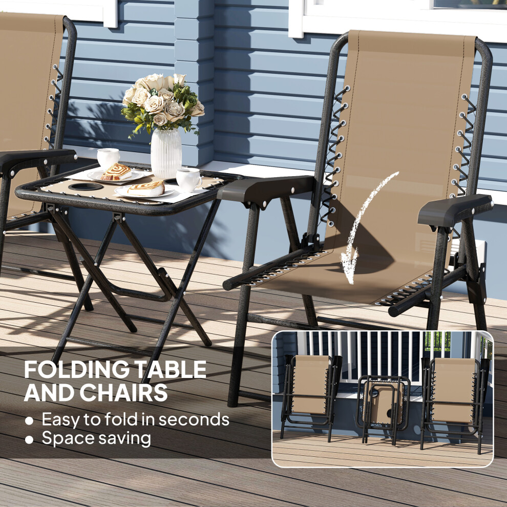 Outdoor Garden Dining Set in Khaki - Outsunny 3-Piece Table and Chairs with Weather-Resistant Finish for Patio or Garden-image-OPC-PMFWX7T-NEW
