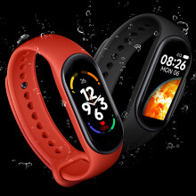 M7 Smart Armband Silikon Fitnessuhr mit großem Farbdisplay, Herzfrequenz- und Schlafüberwachung, Schwarz