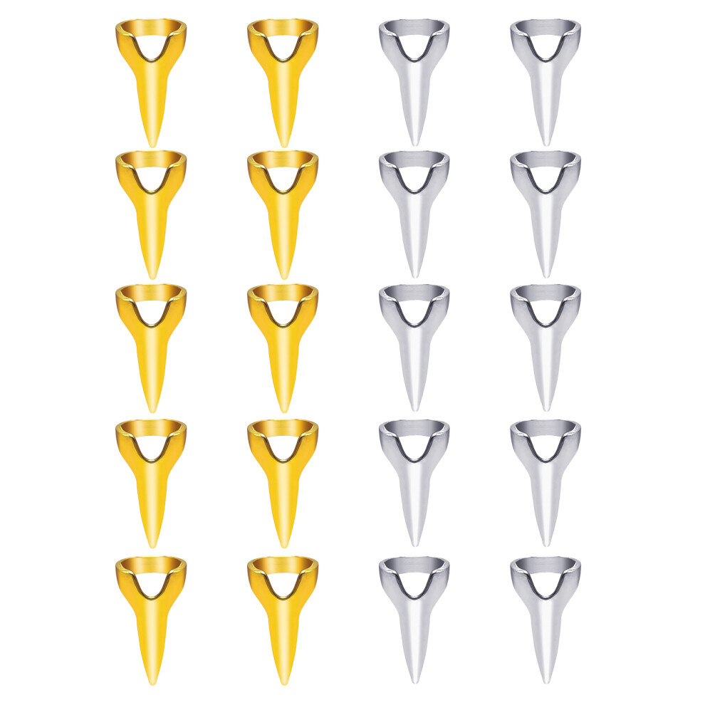 Unisex Silver,Gold 20Pcs Metal Hair Sectioning Rings For Precise Parting, Gold & Silver