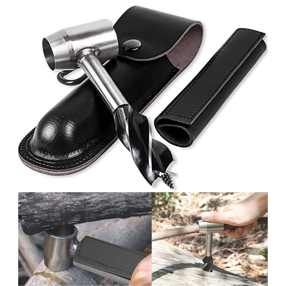 Hand Wrench Bushcraft Manual Wood Drill Multipurpose Hand Drill Manual Auger Survival Equipment Black 9393856632435