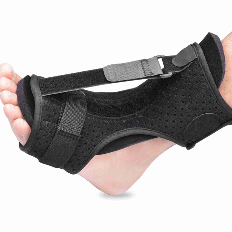 Adjustable Foot Drop Brace for Plantar Fasciitis and Recovery, Black