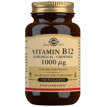 Solgar, Vitamina B 12 Sublinguale, 1,000 mcg, 100 Nuggets