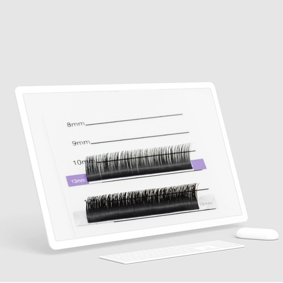 Black Auto Fan False Eyelashes 0.07B 12 Rows For Lash Extensions
