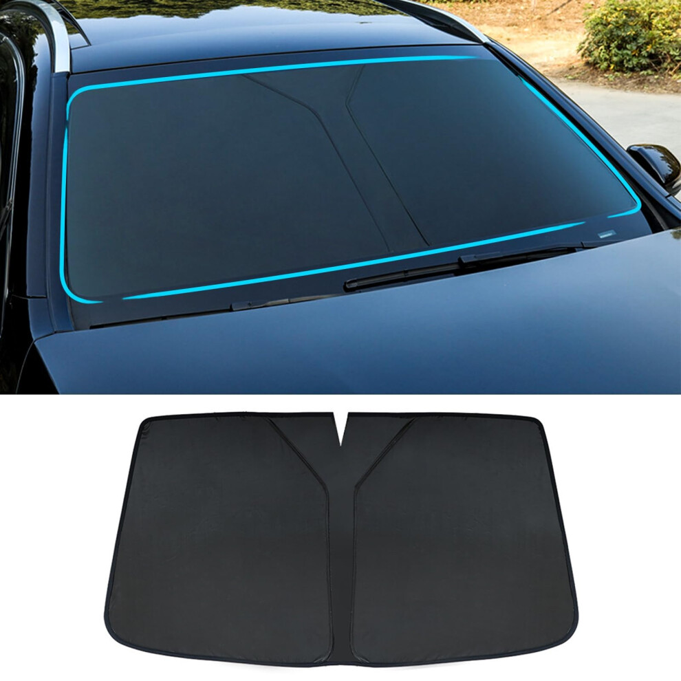 Generic Car Windshield Sunshades For Infiniti Jx 2011-2013, Foldable Windscreen Sun Shade Inside, A- Black 9084446621266