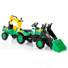 Excavadora Bulldozer con operador a bordo 3 en 1 para niños con 6 ruedas 178 x 42 x 60 cm Verde