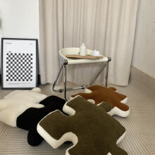 Ultra Soft Teddy Wool Plush Throw Pillow – Black, 650g Home Decor