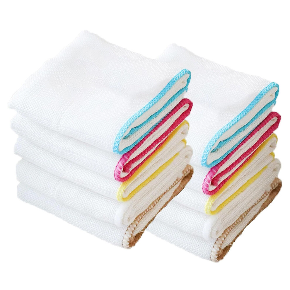 10Pcs Bamboo Dish Cloths Towels (30x30cm) - Eco-friendly and Machine Washable
