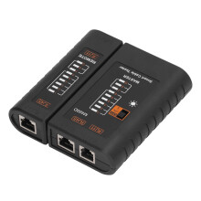 Netzwerkkabel-Tester ABS Tragbar LAN RJ45/RJ11 LED Schwarz