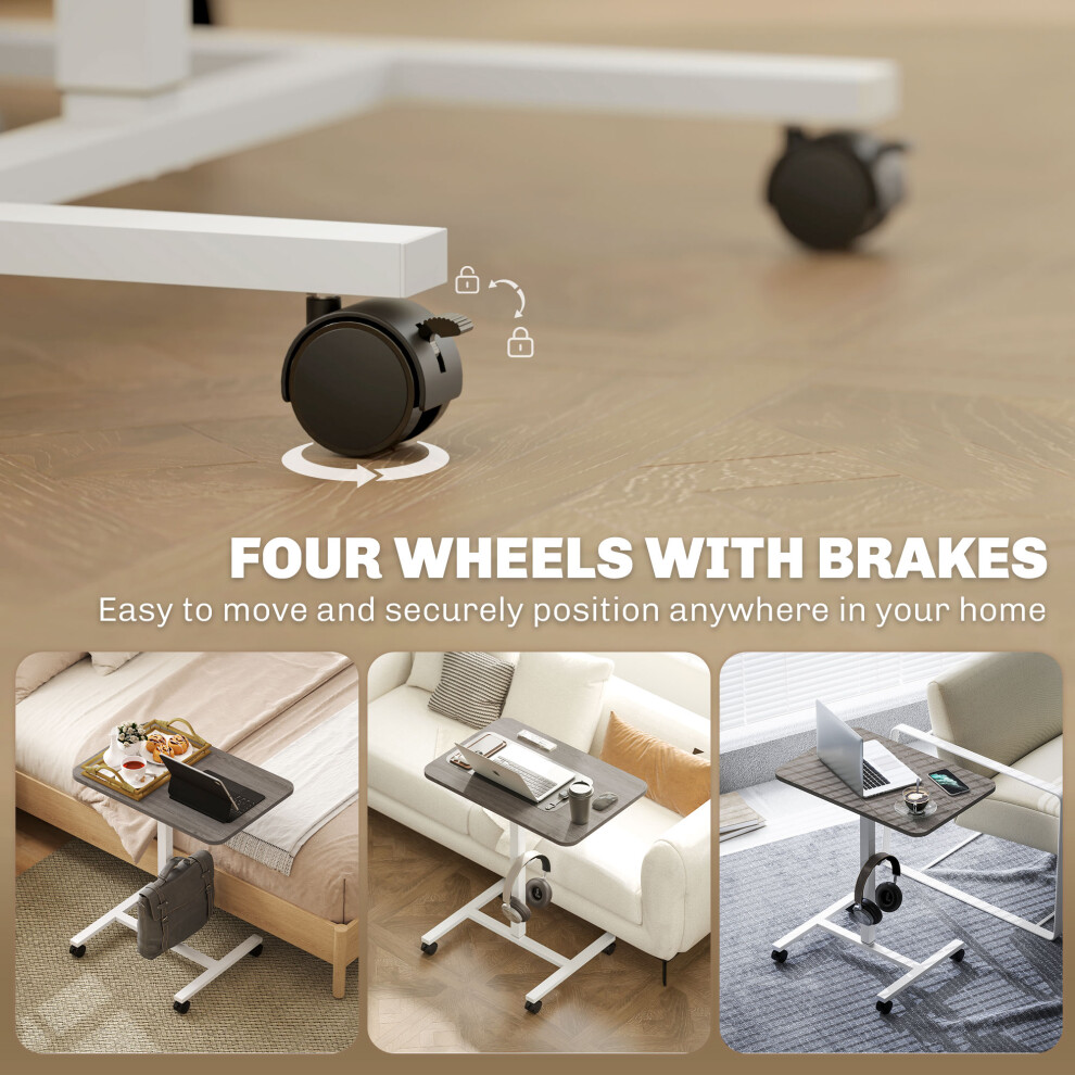 White/Grey Sit-To-Stand Desk 75-115cm with Manual Adjustment Adjustable Office Desk for Flexible Working-image-OPC-PMFXHYR-NEW