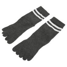 Dunkelgraue Split Toe Yogasocken, Baumwolle, Anti-Rutsch, Mittellang