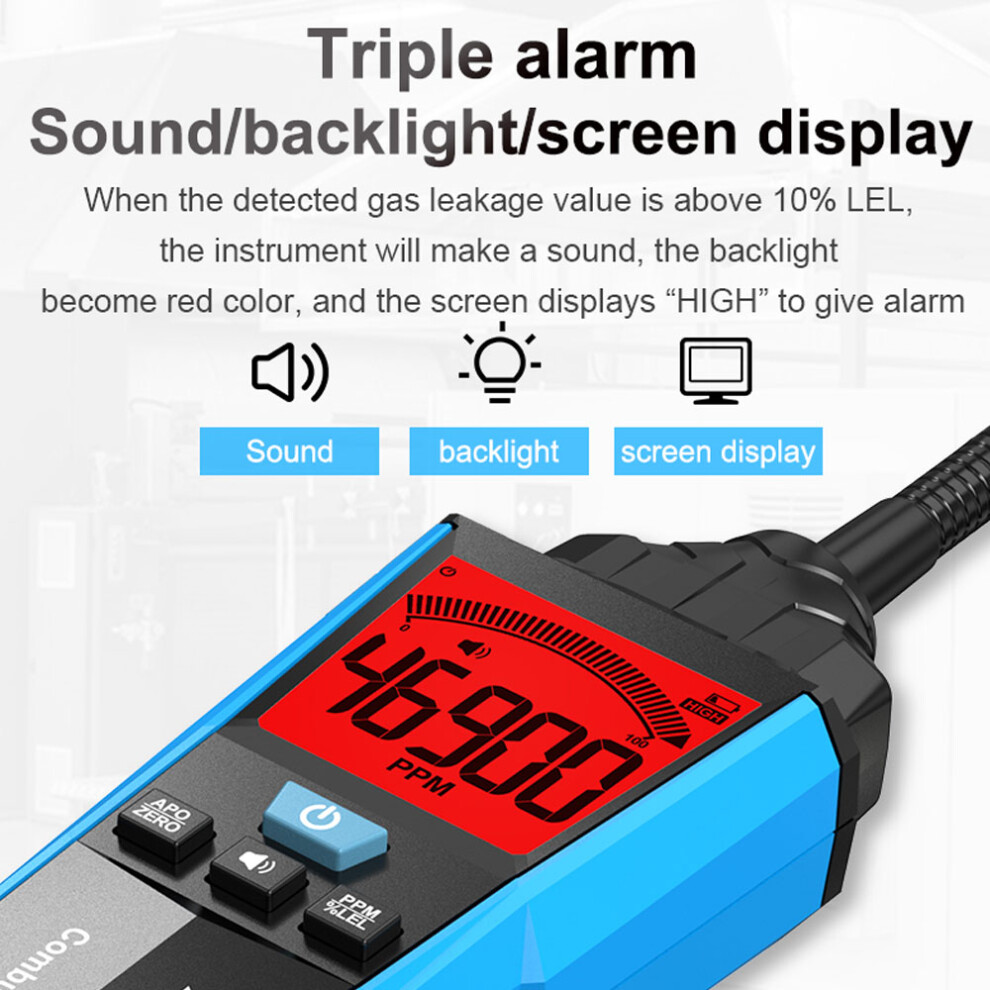 Portable Combustible Gases Leak Detector Cgd02b, Lcd, Usb Charge 6901355575455