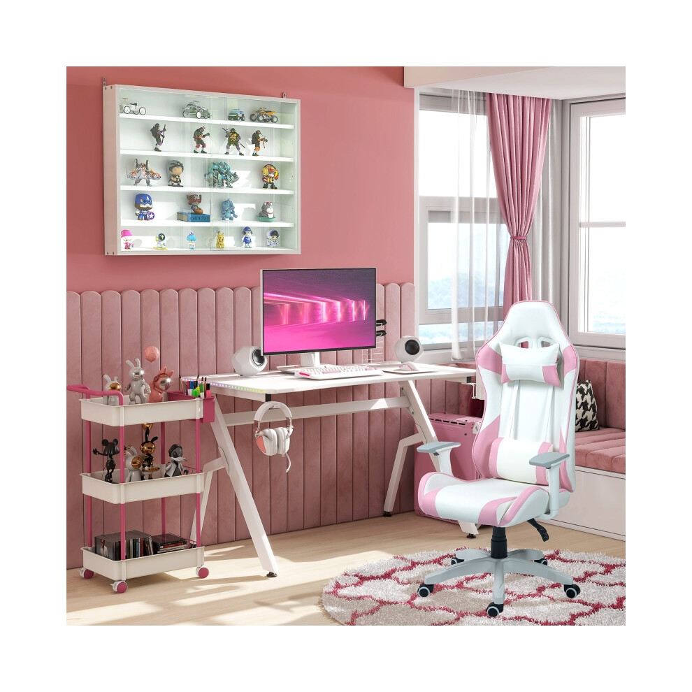 HOMCOM Wall Display Shelving Unit with Glass Doors 5-Tier Adjustable Shelves White Finish 60x80cm for Home & Office Decor-image-OPC-PMFXK8S-NEW