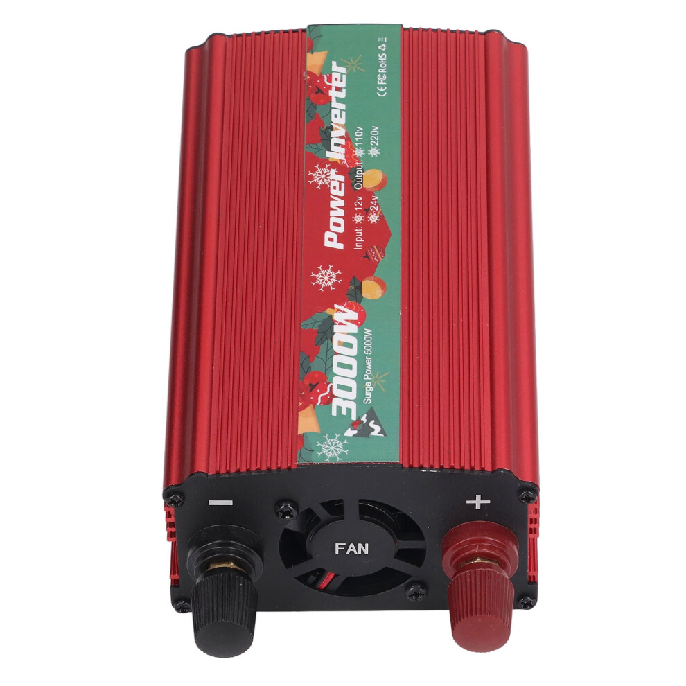 3000W Aluminum Alloy Sine Wave Power Inverter Dc12v To Ac 220V 50Hz Red 8721355582240