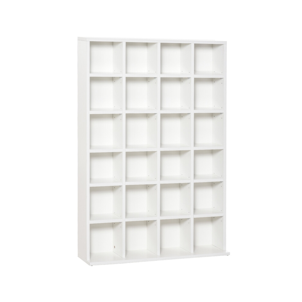 White CD Storage Unit with Adjustable Shelves 89x130.5cm Durable Construction for Home or Office Use-image-OPC-PMFXM5B-NEW