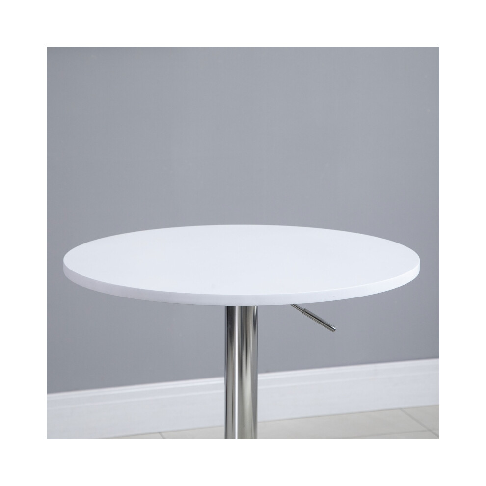 Bar Table Î¦60cm Adjustable Height Round Bistro Table with Swivel Top Metal Frame White Kitchen Conservatory-image-OPC-PMFXMX5-NEW