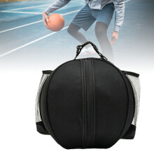 Große wasserdichte Oxford-Runde Basketballtasche – Schwarz, 20 l Fassungsvermögen