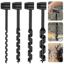 (As show, 10 x 230mm) Hand Drill Carbon Steel Manual Auger Drill Portable Manual Survival Drill Bit Self-tapping Survival Wood Punch Tool-yvan