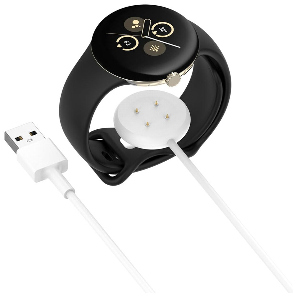 Smartwatch Dock Charger Magnetic For Google Pixel Watch 3 41Mm 45Mm, Pixel Watch 2, Fitbit Ace Lte, 1M Usb A White 9084446622218